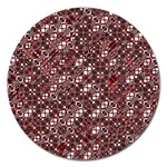 Abstract Red Black Checkered Magnet 5  (Round) Front