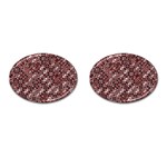 Abstract Red Black Checkered Cufflinks (Oval) Front(Pair)