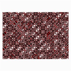 Abstract Red Black Checkered Large Glasses Cloth (2 Sides) by SpinnyChairDesigns