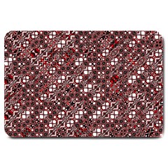 Abstract Red Black Checkered Large Doormat  by SpinnyChairDesigns