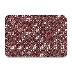 Abstract Red Black Checkered Plate Mats by SpinnyChairDesigns