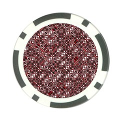 Abstract Red Black Checkered Poker Chip Card Guard (10 Pack) by SpinnyChairDesigns