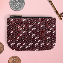 Abstract Red Black Checkered Mini Coin Purse by SpinnyChairDesigns