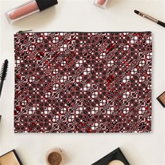 Abstract Red Black Checkered Cosmetic Bag (xl) by SpinnyChairDesigns