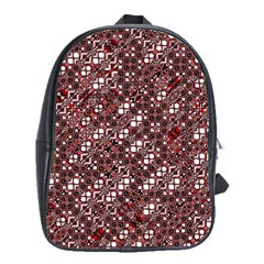 Abstract Red Black Checkered School Bag (large) by SpinnyChairDesigns