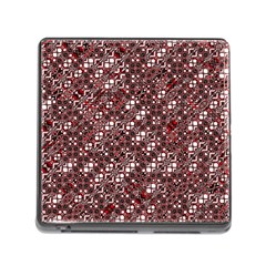 Abstract Red Black Checkered Memory Card Reader (square 5 Slot) by SpinnyChairDesigns