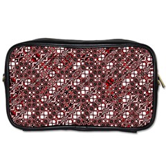 Abstract Red Black Checkered Toiletries Bag (two Sides) by SpinnyChairDesigns