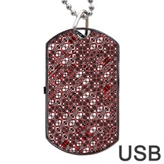 Abstract Red Black Checkered Dog Tag Usb Flash (two Sides) by SpinnyChairDesigns