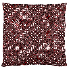 Abstract Red Black Checkered Large Cushion Case (two Sides) by SpinnyChairDesigns