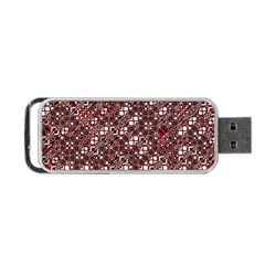 Abstract Red Black Checkered Portable Usb Flash (one Side) by SpinnyChairDesigns