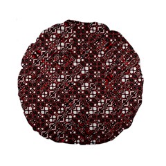 Abstract Red Black Checkered Standard 15  Premium Round Cushions by SpinnyChairDesigns