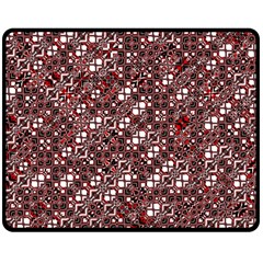 Abstract Red Black Checkered Double Sided Fleece Blanket (medium)  by SpinnyChairDesigns