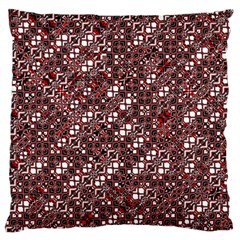 Abstract Red Black Checkered Large Flano Cushion Case (two Sides) by SpinnyChairDesigns