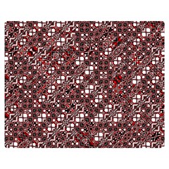 Abstract Red Black Checkered Double Sided Flano Blanket (medium)  by SpinnyChairDesigns