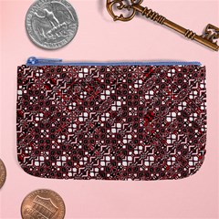 Abstract Red Black Checkered Large Coin Purse by SpinnyChairDesigns