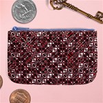 Abstract Red Black Checkered Large Coin Purse Front