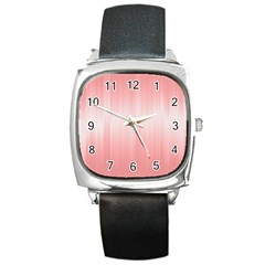 Fresh Pink Ombre Square Metal Watch by SpinnyChairDesigns