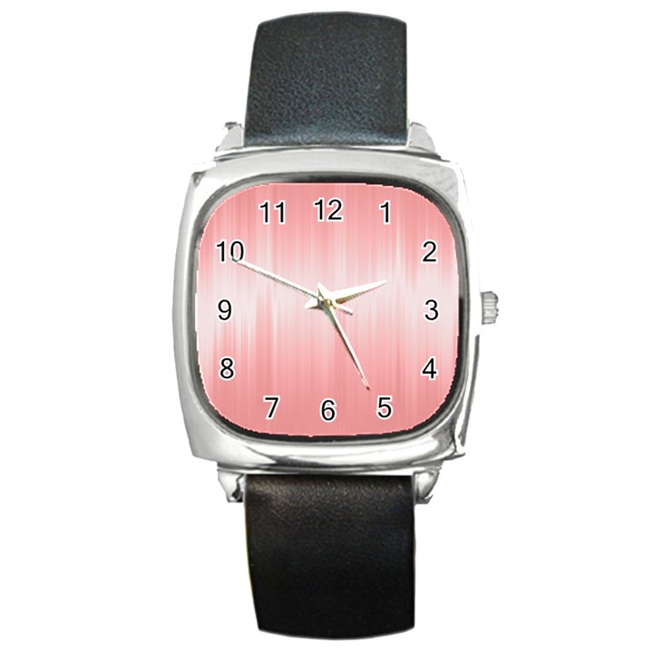 Fresh Pink Ombre Square Metal Watch