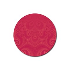 Blush Pink Octopus Swirls Rubber Round Coaster (4 Pack)  by SpinnyChairDesigns