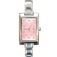 Pretty Pink Spirals Rectangle Italian Charm Watch by SpinnyChairDesigns