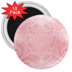 Pretty Pink Spirals 3  Magnets (10 Pack) 