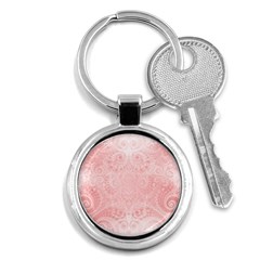 Pretty Pink Spirals Key Chain (round) by SpinnyChairDesigns