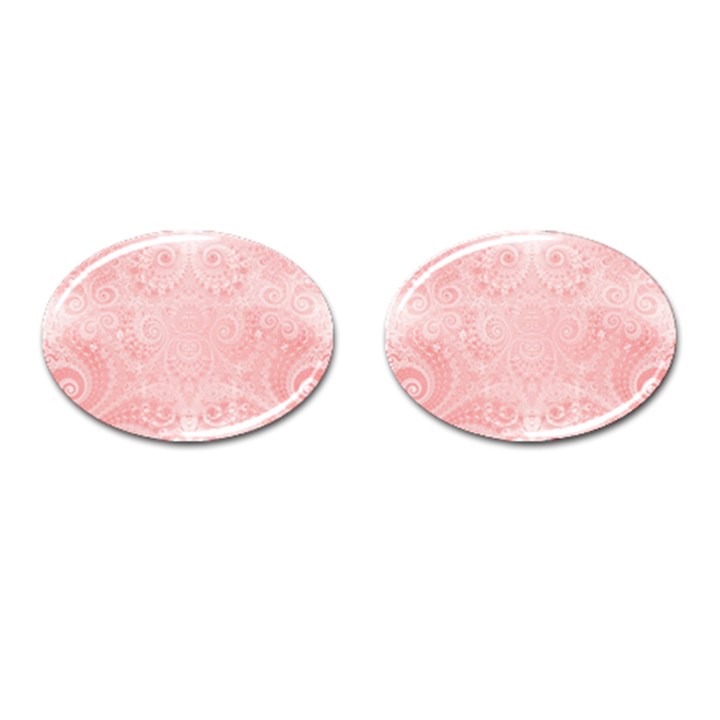 Pretty Pink Spirals Cufflinks (Oval)