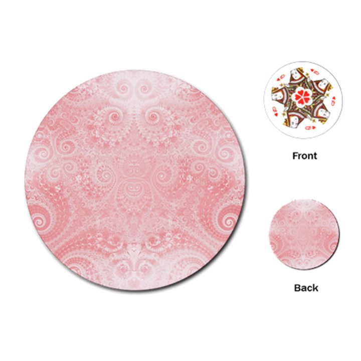 Pretty Pink Spirals Playing Cards Single Design (Round)