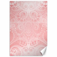 Pretty Pink Spirals Canvas 12  X 18  by SpinnyChairDesigns