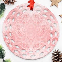 Pretty Pink Spirals Ornament (round Filigree) by SpinnyChairDesigns