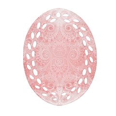 Pretty Pink Spirals Ornament (oval Filigree) by SpinnyChairDesigns