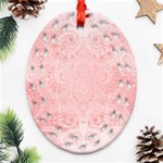 Pretty Pink Spirals Oval Filigree Ornament (Two Sides) Front