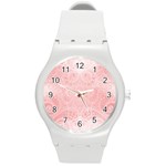 Pretty Pink Spirals Round Plastic Sport Watch (M) Front