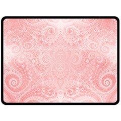 Pretty Pink Spirals Double Sided Fleece Blanket (large)  by SpinnyChairDesigns