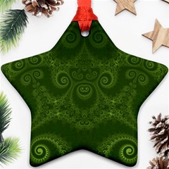 Forest Green Spirals Ornament (star) by SpinnyChairDesigns