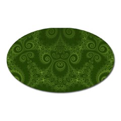 Forest Green Spirals Oval Magnet by SpinnyChairDesigns