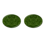 Forest Green Spirals Cufflinks (Oval) Front(Pair)