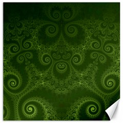 Forest Green Spirals Canvas 16  X 16  by SpinnyChairDesigns