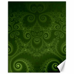 Forest Green Spirals Canvas 11  X 14  by SpinnyChairDesigns