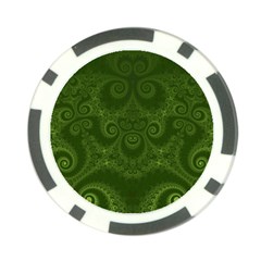 Forest Green Spirals Poker Chip Card Guard by SpinnyChairDesigns