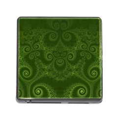 Forest Green Spirals Memory Card Reader (square 5 Slot) by SpinnyChairDesigns