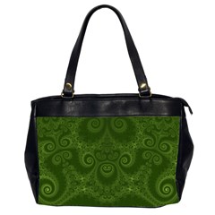 Forest Green Spirals Oversize Office Handbag (2 Sides) by SpinnyChairDesigns