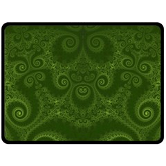 Forest Green Spirals Fleece Blanket (large)  by SpinnyChairDesigns