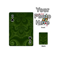 Forest Green Spirals Playing Cards 54 Designs (mini) by SpinnyChairDesigns