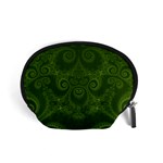 Forest Green Spirals Accessory Pouch (Small) Front