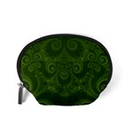 Forest Green Spirals Accessory Pouch (Small) Back