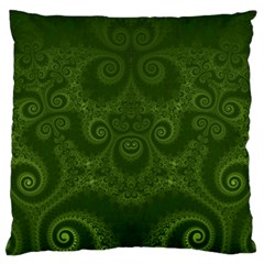 Forest Green Spirals Standard Flano Cushion Case (two Sides) by SpinnyChairDesigns