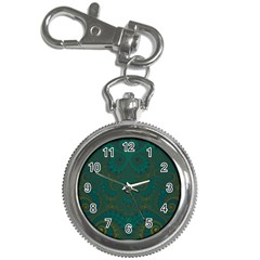 Teal Green Spirals Key Chain Watches by SpinnyChairDesigns