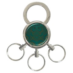 Teal Green Spirals 3-ring Key Chain by SpinnyChairDesigns