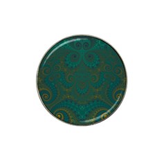 Teal Green Spirals Hat Clip Ball Marker (4 Pack) by SpinnyChairDesigns